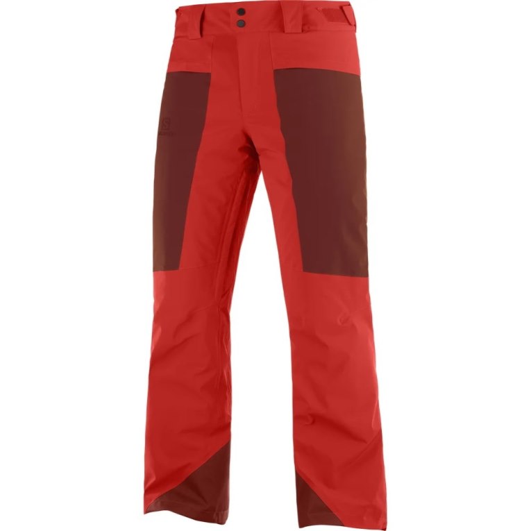 Red Salomon Brilliant Men's Ski Pants | IE ND3761